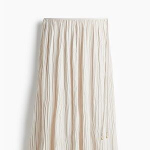 Elegant Cream Pleated Skirt